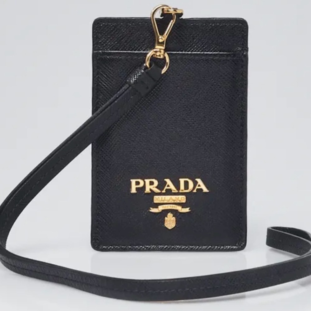 Prada Black Saffiano Lanyard card Case. - Picture 3 of 4